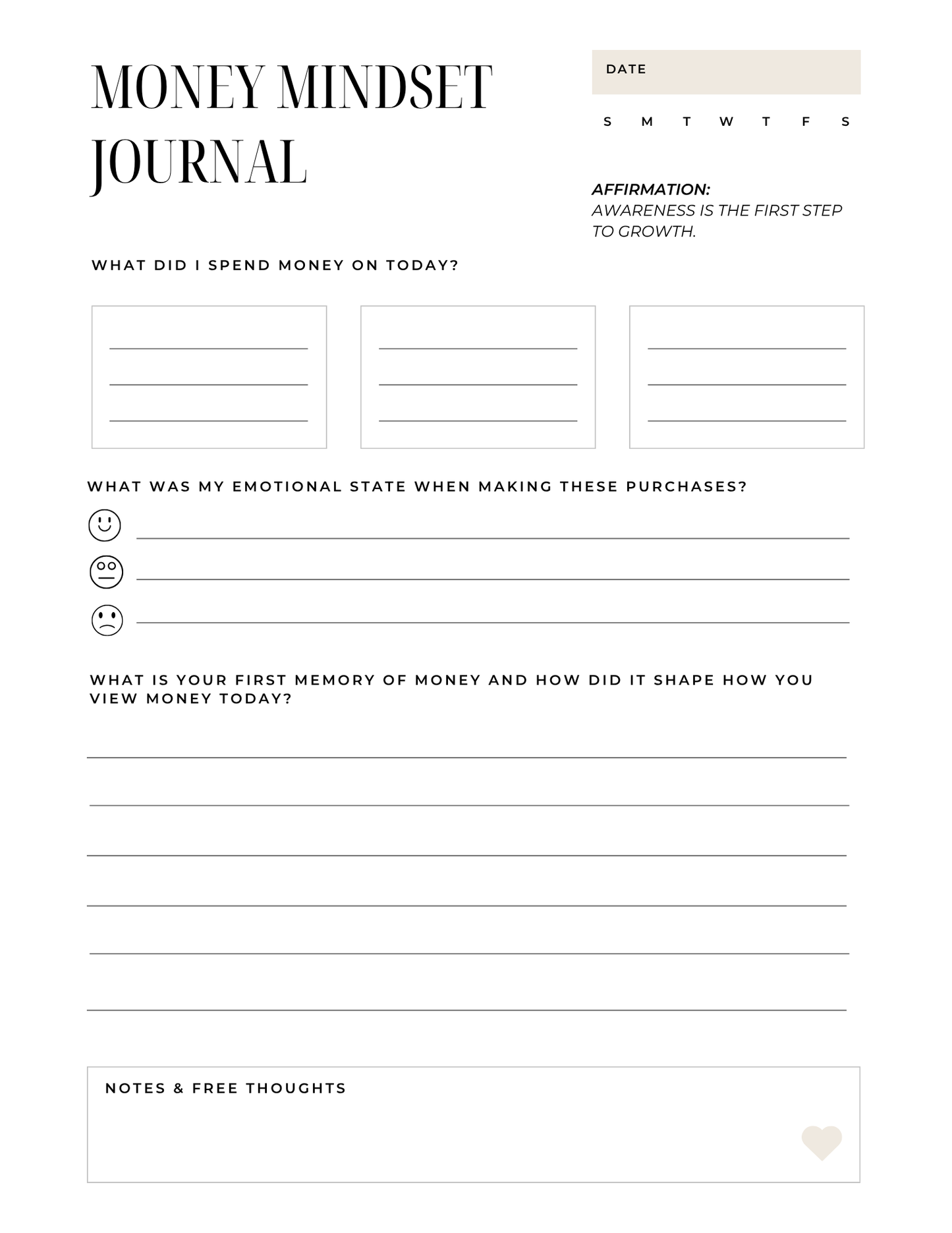 Money Mindset Journal